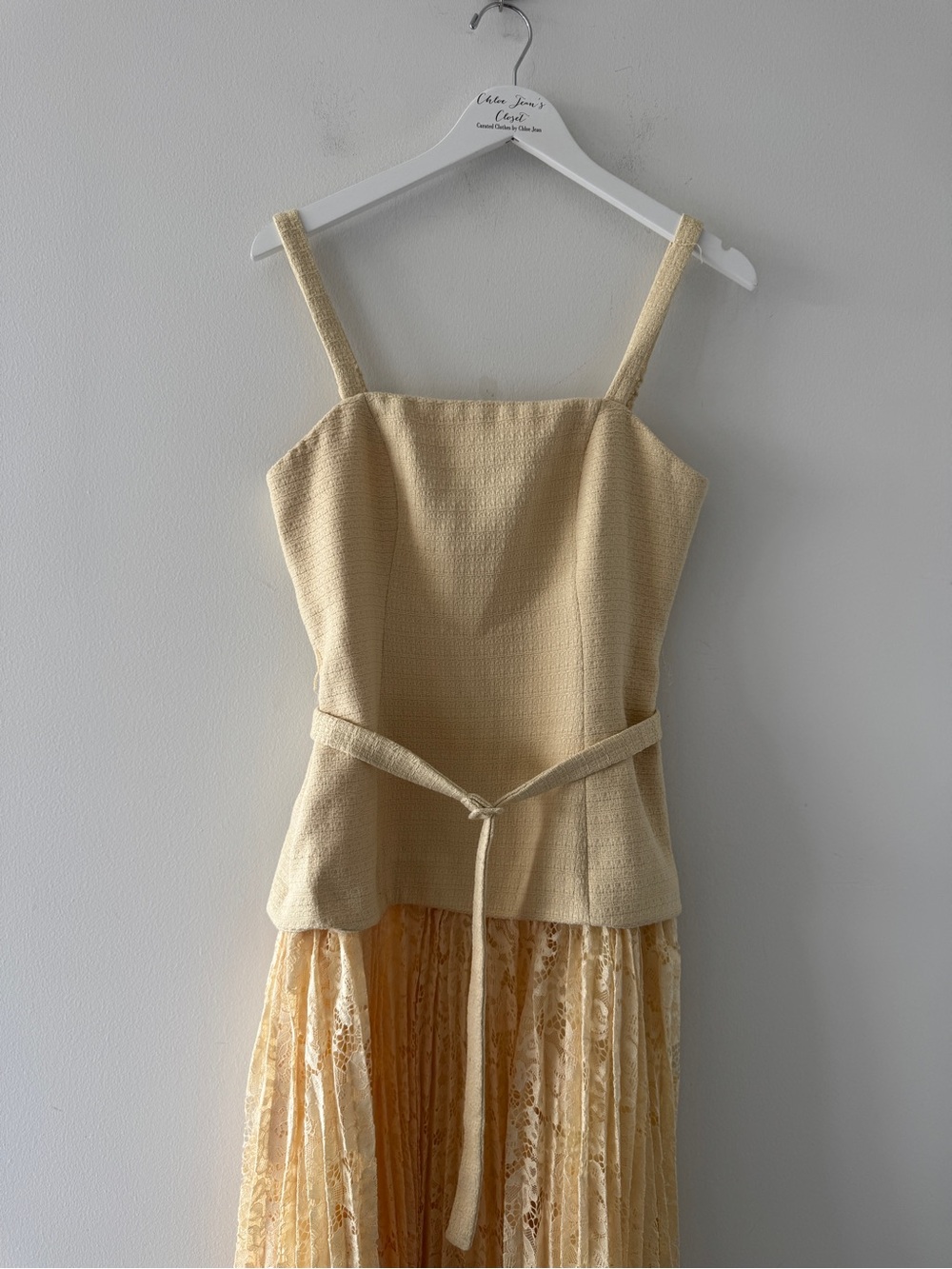 ASTR Caitlin Mixed Media Yellow Midi Dress M - Picture 6 of 9